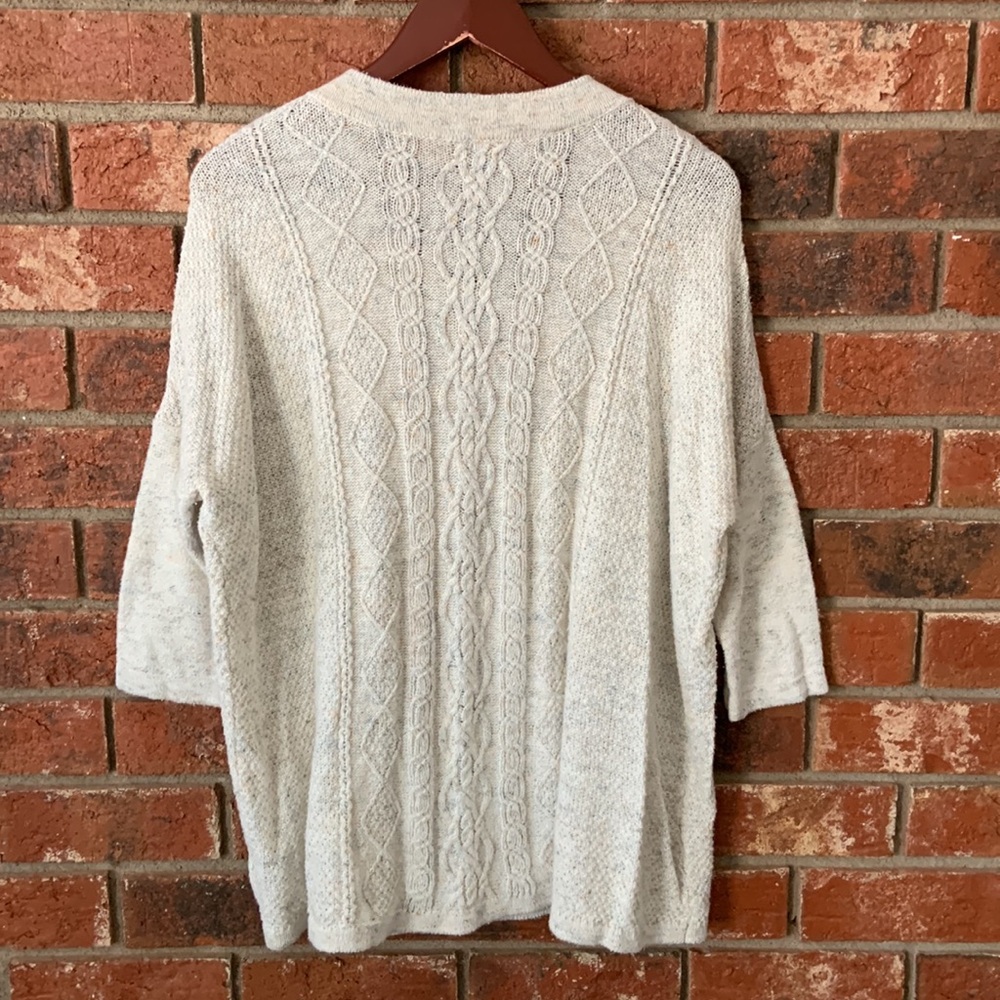 Aerie Cream Oversized Lace-Up Knit Sweater - Picture 9 of 9